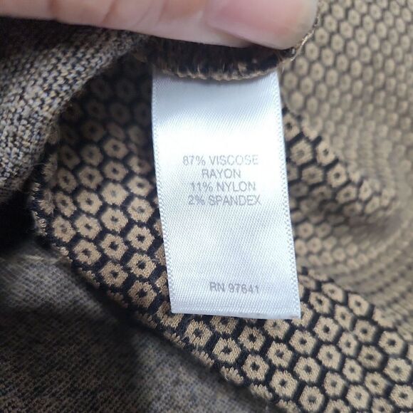 J. Jill Ponte Patterned Brown Black Women's Small Petite 3/4 Sleeve Shirt - Picture 9 of 9